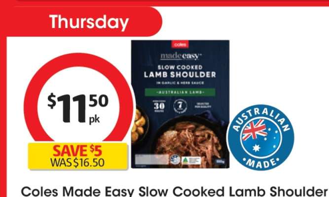 Coles Made Easy Slow Cooked Lamb Shoulder