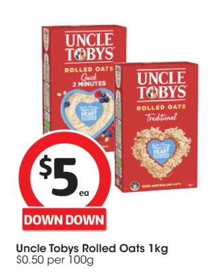 Uncle Tobys Rolled Oats 1kg