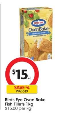 Birds Eye Oven Bake Fish Fillets 1kg
