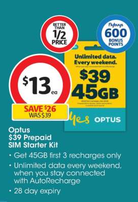 Optus $39 Prepaid SIM Starter Kit