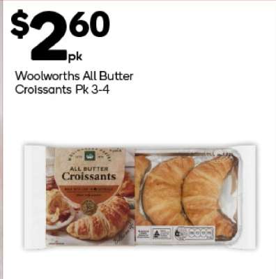 Woolworths All Butter Croissants Pk 3-4