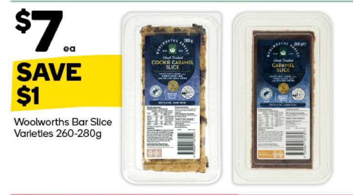 Woolworths Bar Slice Varieties 260-280g