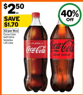 Coca-Cola Soft Drink Varieties 1.25 Litre