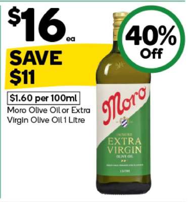 Moro Olive Oil or Extra Virgin Olive Oil 1 Litre
