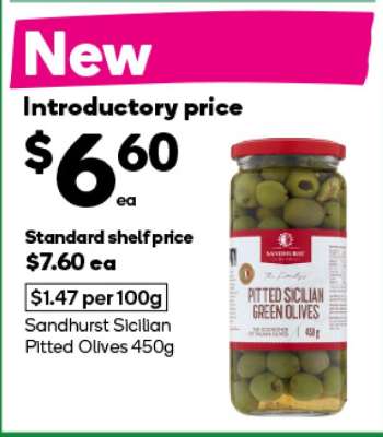 Sandhurst Sicilian Pitted Olives 450g
