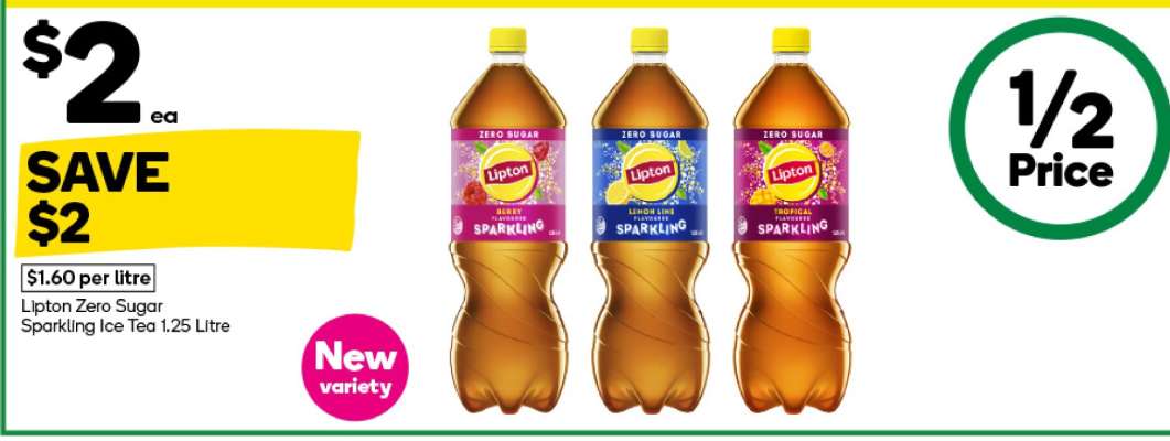 Lipton Zero Sugar Sparkling Ice Tea 1.25 Litre
