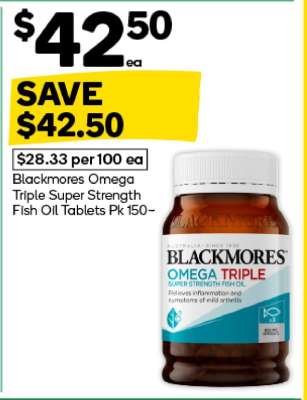 Blackmores Omega Triple Super Strength Fish Oil Tablets Pk 150