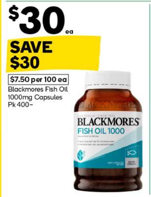 Blackmores Fish Oil 1000mg Capsules Pk 400