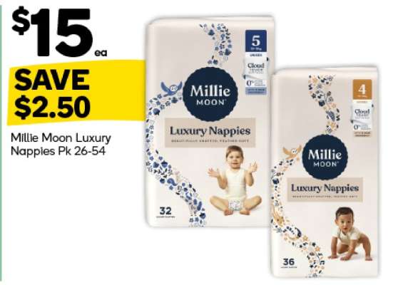 Millie Moon Luxury Nappies Pk 26-54