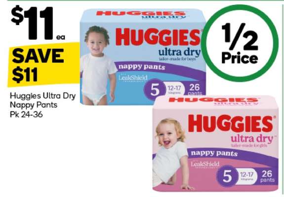 Huggies Ultra Dry Nappy Pants Pk 24-36