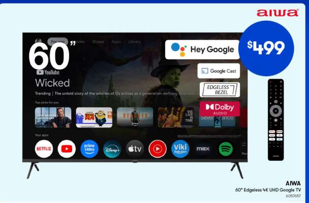 AIWA 60" Edgeless 4K UHD Google TV