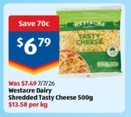 Westacre Dairy Shredded Tasty Cheese 500g