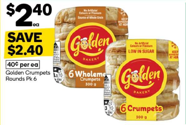 Golden Crumpets Rounds Pk 6