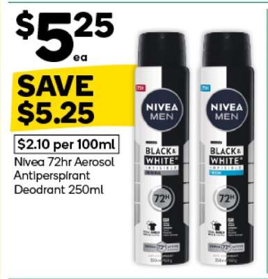 Nivea 72hr Aerosol Antiperspirant Deodorant 250ml
