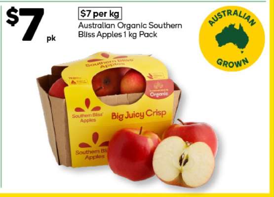 Australian Organic Southern Bliss Apples 1 kg Pack