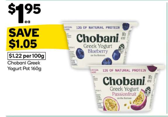 Chobani Greek Yogurt Pot 160g