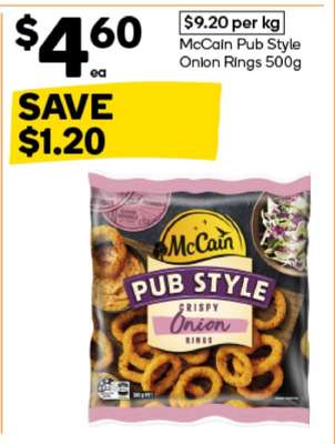 McCain Pub Style Onion Rings 500g