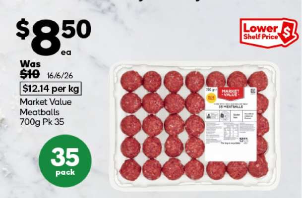 Market Value Meatballs 700g Pk 35