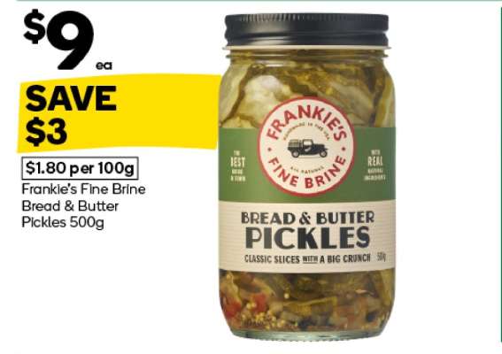 Frankie's Fine Brine Bread & Butter Pickles 500g