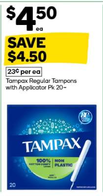 Tampax Regular Tampons with Applicator Pk 20~
