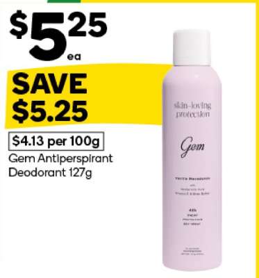 Gem Antiperspirant Deodorant 127g