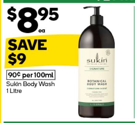 Sukin Body Wash 1 Litre