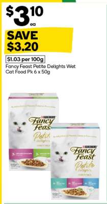 Fancy Feast Petite Delights Wet Cat Food Pk 6 x 50g