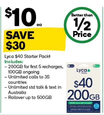Lyca $40 Starter Pack