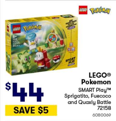 LEGO® Pokemon SMART Play™ Sprigatito, Fuecoco and Quaxly Battle 72158