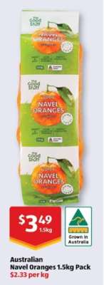 Australian Navel Oranges 1.5kg Pack