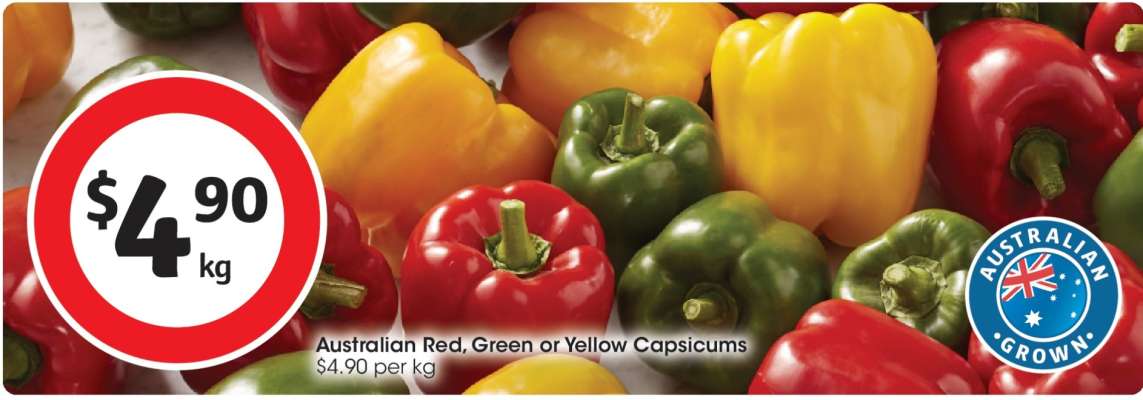 Australian Red, Green or Yellow Capsicums