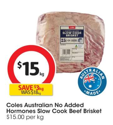 Coles Australian No Added Hormones Slow Cook Beef Brisket