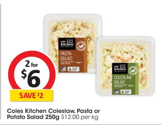 Coles Kitchen Coleslaw, Pasta or Potato Salad 250g
