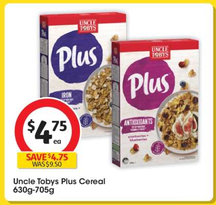 Uncle Tobys Plus Cereal