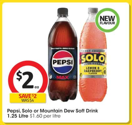 Pepsi, Solo or Mountain Dew Soft Drink
