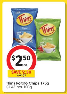 Thins Potato Chips 175g