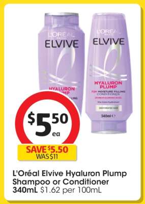 L'Oréal Elvive Hyaluron Plump Shampoo or Conditioner