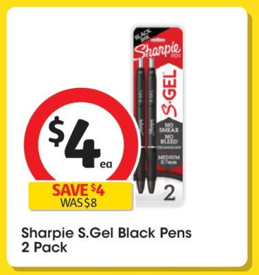 Sharpie S.Gel Black Pens 2 Pack