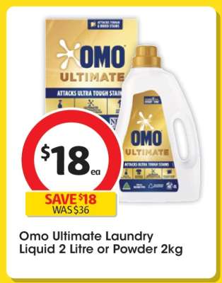 Omo Ultimate Laundry Liquid 2 Litre or Powder 2kg