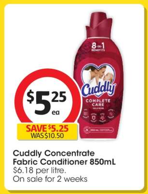 Cuddly Concentrate Fabric Conditioner 850mL