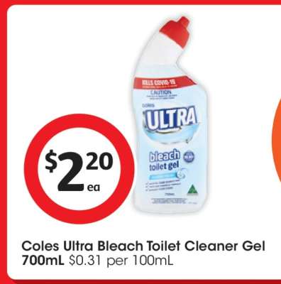 Coles Ultra Bleach Toilet Cleaner Gel