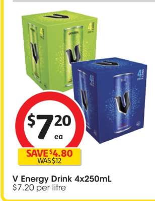 V Energy Drink 4x250mL