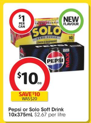 Pepsi or Solo Soft Drink