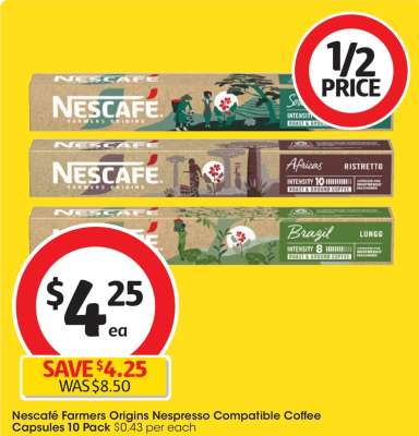 Nescafé Farmers Origins Nespresso Compatible Coffee Capsules 10 Pack