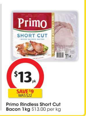 Primo Rindless Short Cut Bacon 1kg