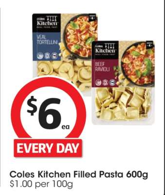 Coles Kitchen Filled Pasta 600g
