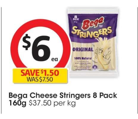 Bega Cheese Stringers 8 Pack