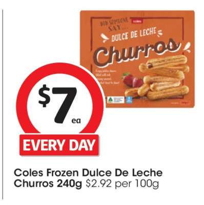 Coles Frozen Dulce De Leche Churros 240g