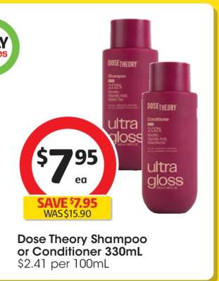 Dose Theory Shampoo or Conditioner 330mL