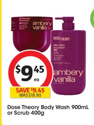 Dose Theory Body Wash 900mL or Scrub 400g